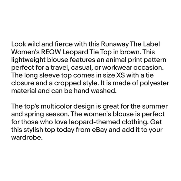 Runaway The Label - Women’s REOW Leopard Tie Top - Brown - Picture 9 of 9